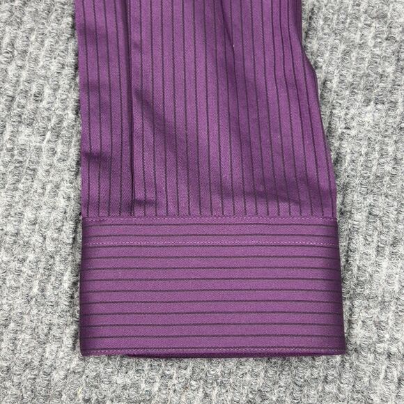 VTG APT 9 Luxury Shirt Mens XL Purple Black Striped Modern Fit Button Down NWT - Picture 13 of 16